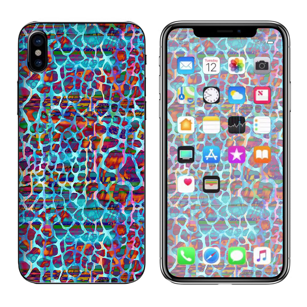  Colorful Leopard Print Apple iPhone X Skin