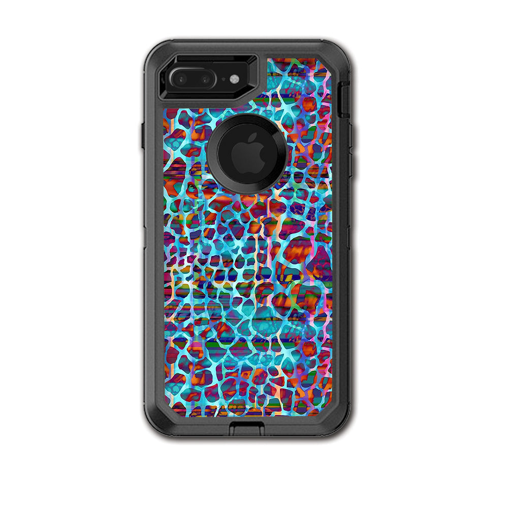  Colorful Leopard Print Otterbox Defender iPhone 7+ Plus or iPhone 8+ Plus Skin