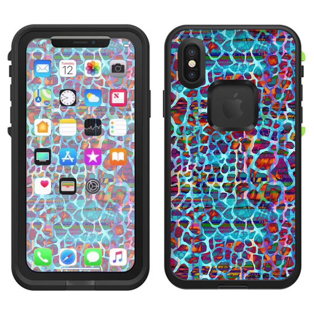  Colorful Leopard Print Lifeproof Fre Case iPhone X Skin