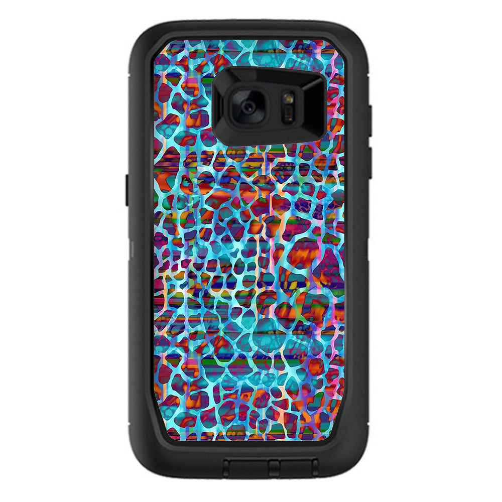  Colorful Leopard Print Otterbox Defender Samsung Galaxy S7 Edge Skin