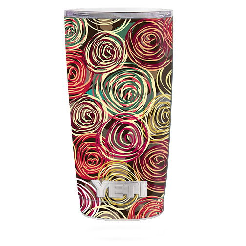  Round Swirls Abstract Yeti 20oz Rambler Tumbler Skin