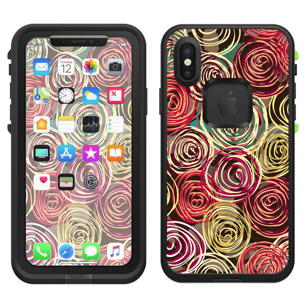  Round Swirls Abstract Lifeproof Fre Case iPhone X Skin