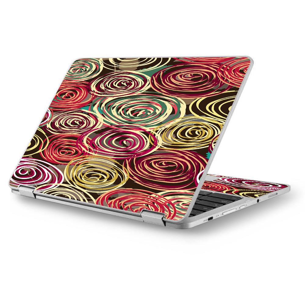 Round Swirls Abstract Asus Chromebook Flip 12.5" Skin