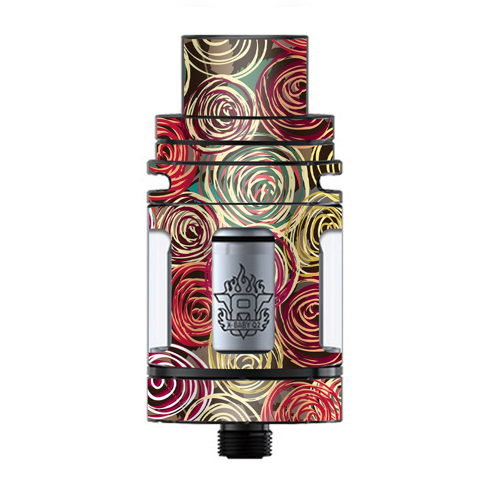  Round Swirls Abstract TFV8 X-baby Tank Smok Skin