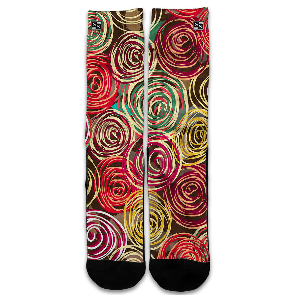  Round Swirls Abstract Universal Socks