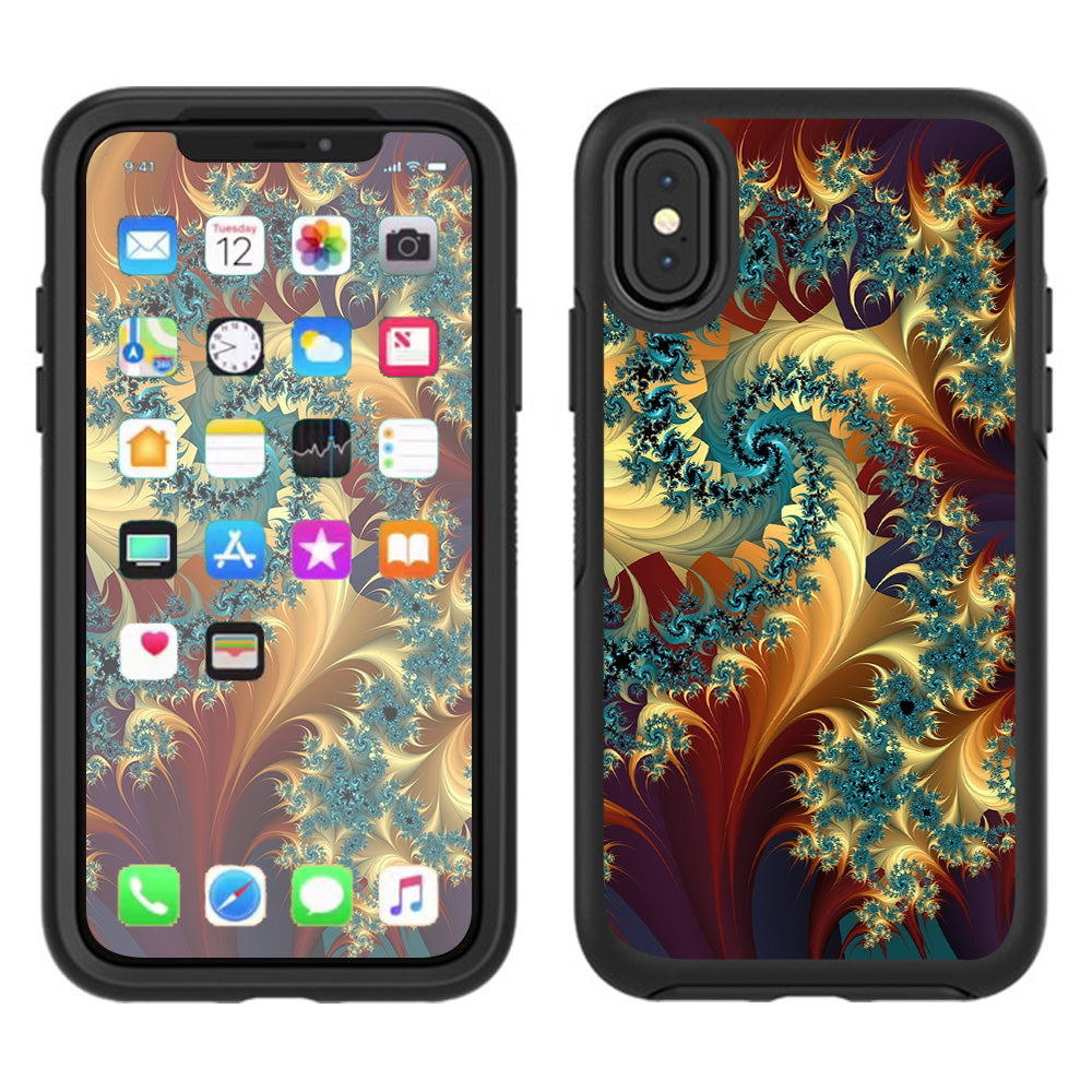  Trippy Floral Swirl Otterbox Defender Apple iPhone X Skin
