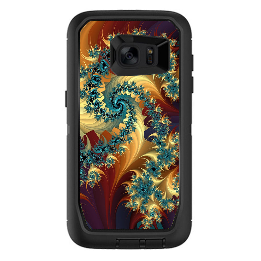 Trippy Floral Swirl Otterbox Defender Samsung Galaxy S7 Edge Skin