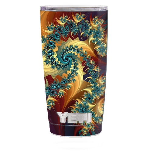  Trippy Floral Swirl Yeti 20oz Rambler Tumbler Skin