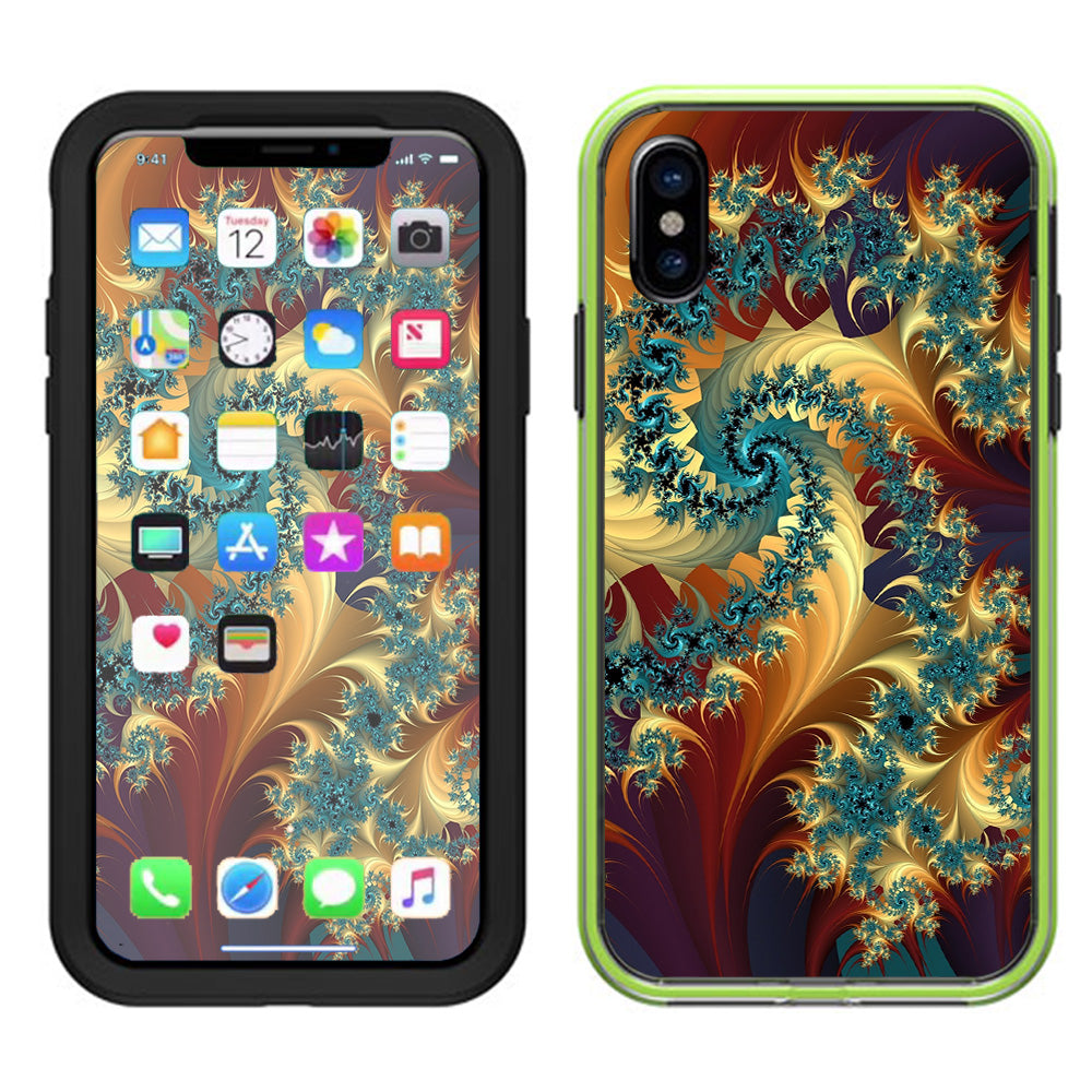  Trippy Floral Swirl Lifeproof Slam Case iPhone X Skin