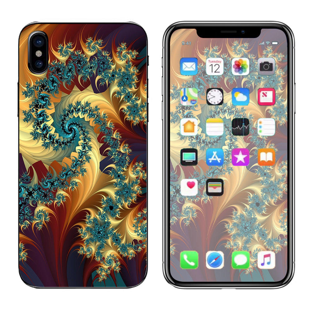  Trippy Floral Swirl Apple iPhone X Skin