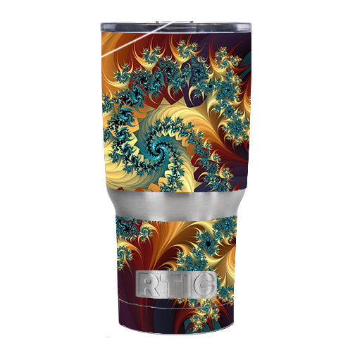  Trippy Floral Swirl RTIC 20oz Tumbler Skin