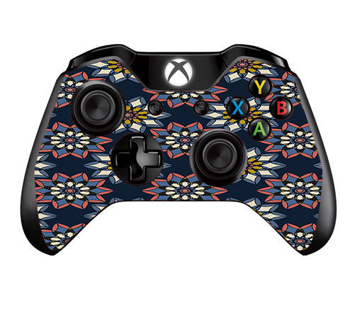  Retro Flowers Pattern Microsoft Xbox One Controller Skin