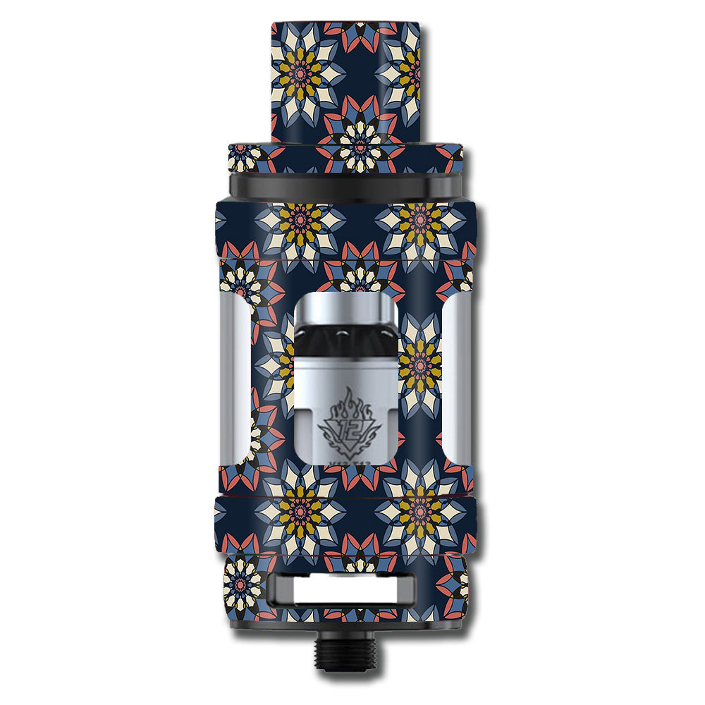  Retro Flowers Pattern Smok TFV12 Tank Skin