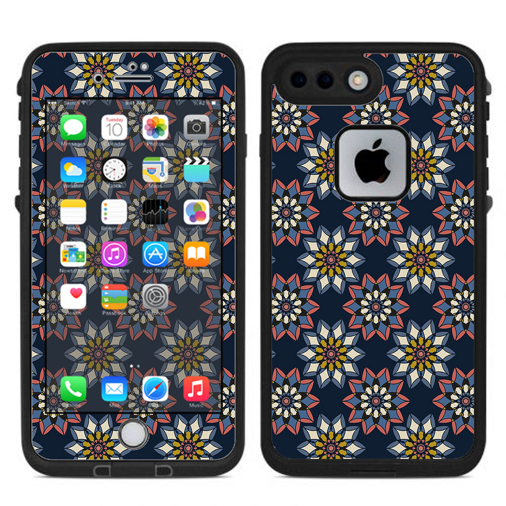  Retro Flowers Pattern Lifeproof Fre iPhone 7 Plus or iPhone 8 Plus Skin
