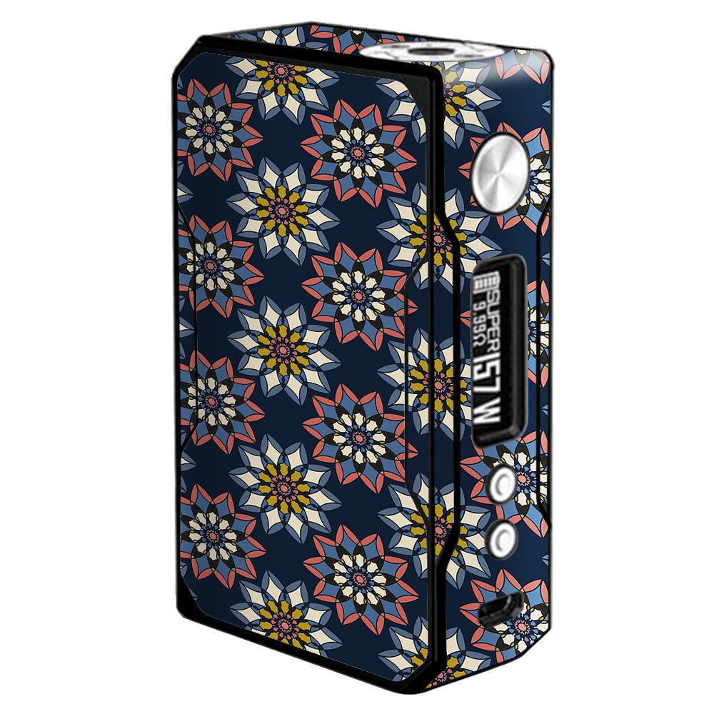  Retro Flowers Pattern Voopoo Drag 157w Skin