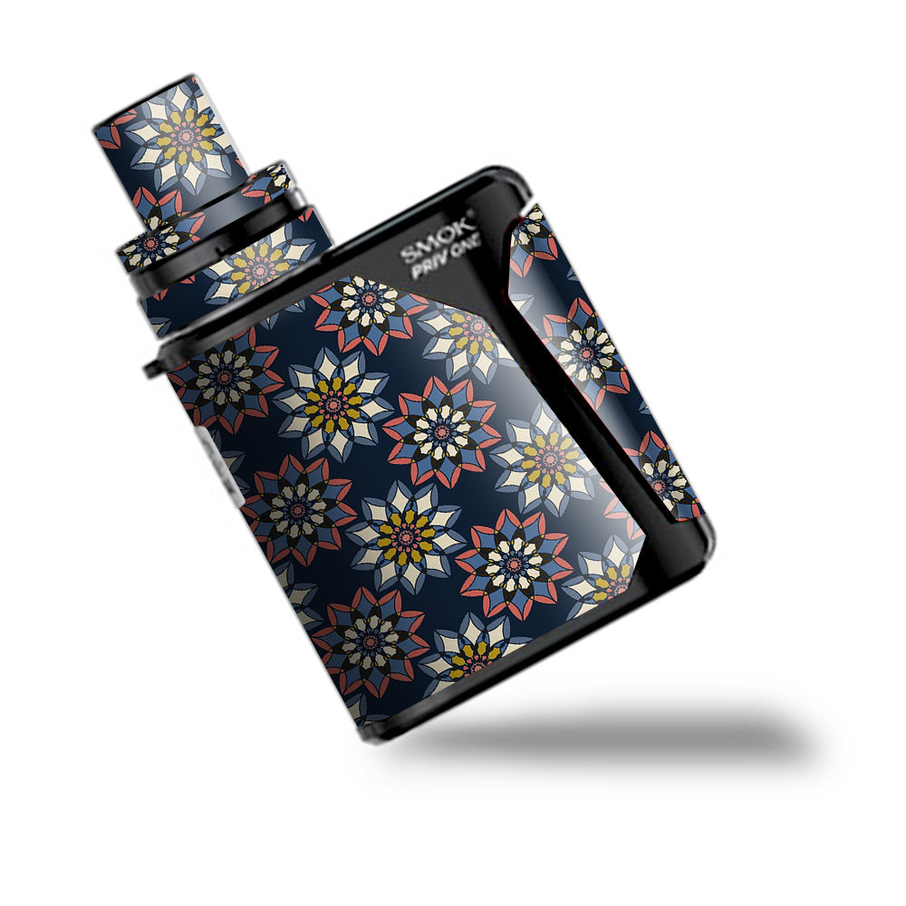  Retro Flowers Pattern Smok Priv One Skin