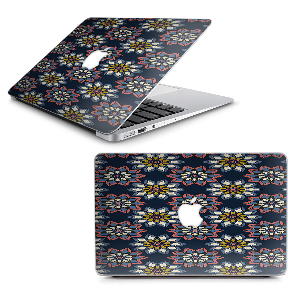  Retro Flowers Pattern Macbook Air 13" A1369 A1466 Skin