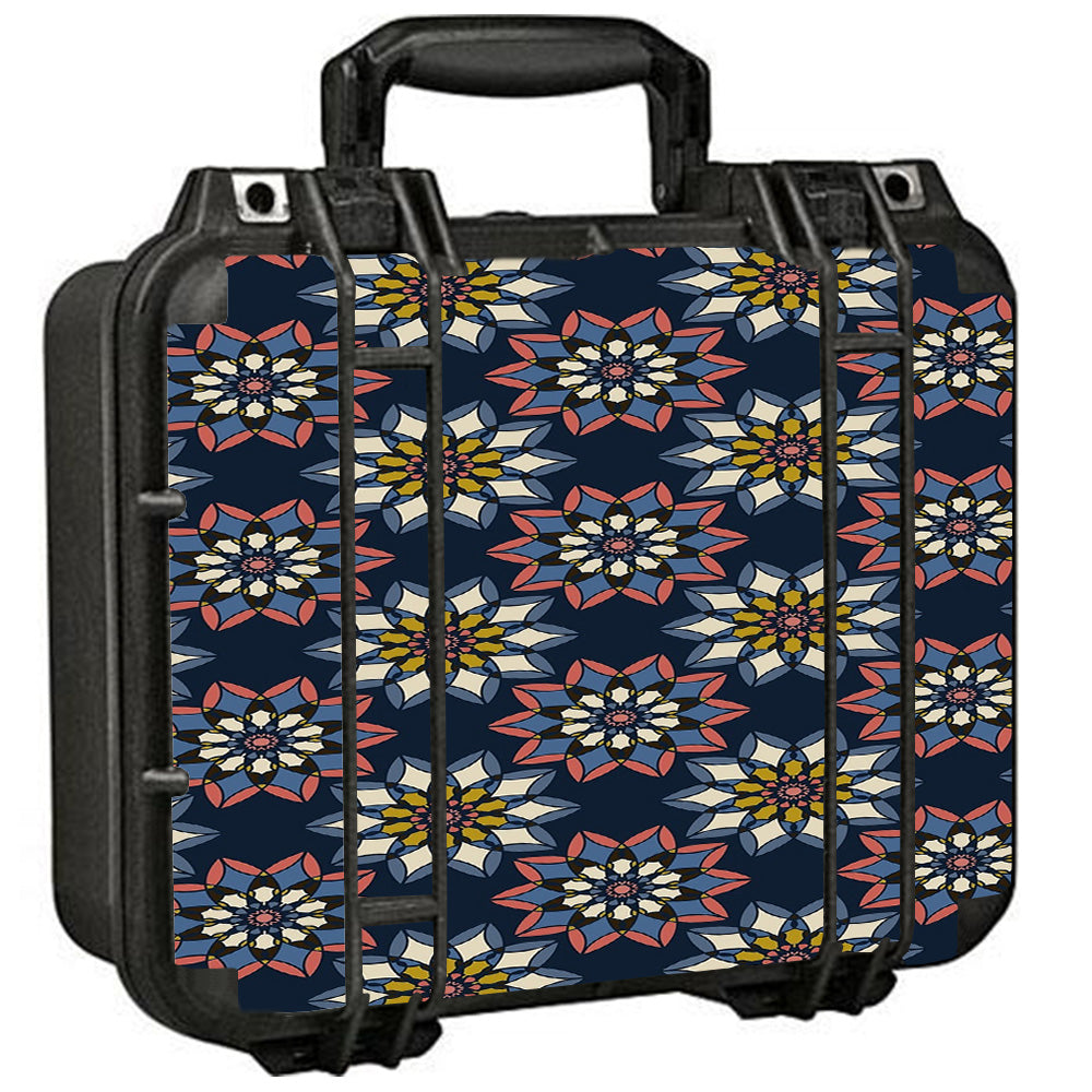  Retro Flowers Pattern Pelican Case 1400 Skin