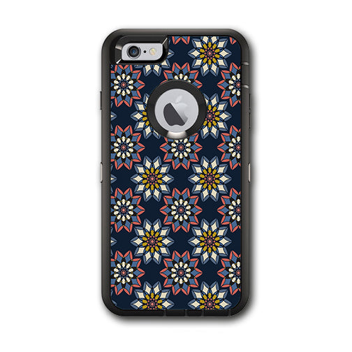  Retro Flowers Pattern Otterbox Defender iPhone 6 PLUS Skin