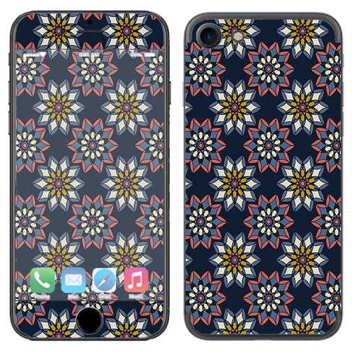  Retro Flowers Pattern Apple iPhone 7 or iPhone 8 Skin