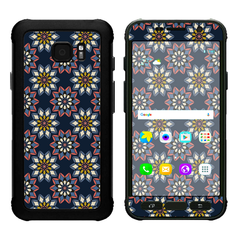  Retro Flowers Pattern Samsung Galaxy S7 Active Skin