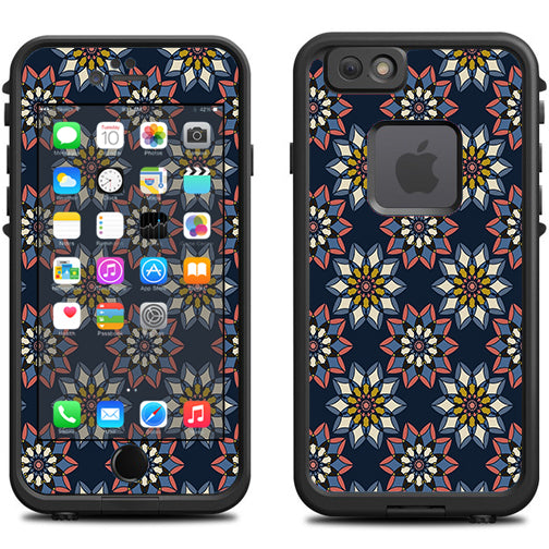  Retro Flowers Pattern Lifeproof Fre iPhone 6 Skin