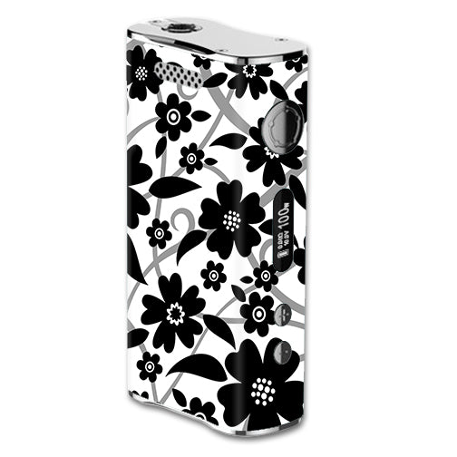  Black White Flower Print eLeaf iStick 100W Skin