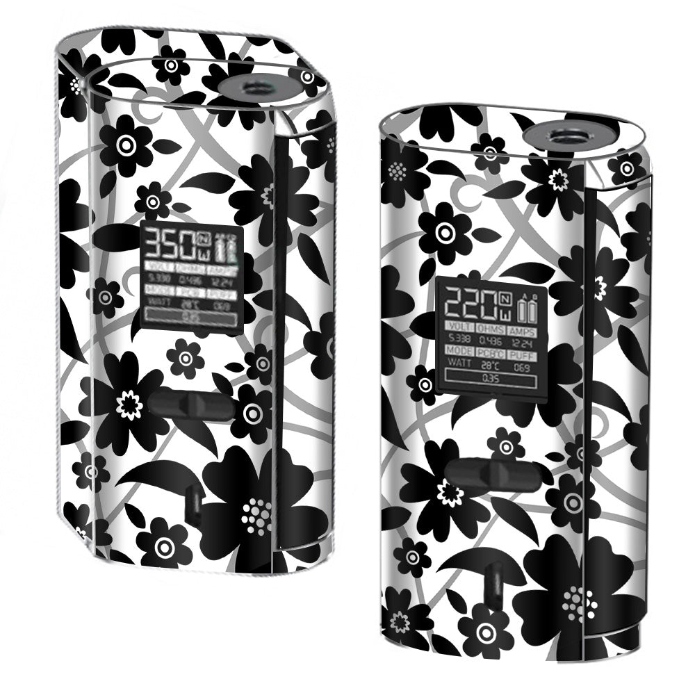  Black White Flower Print Smok GX2/4 350w Skin