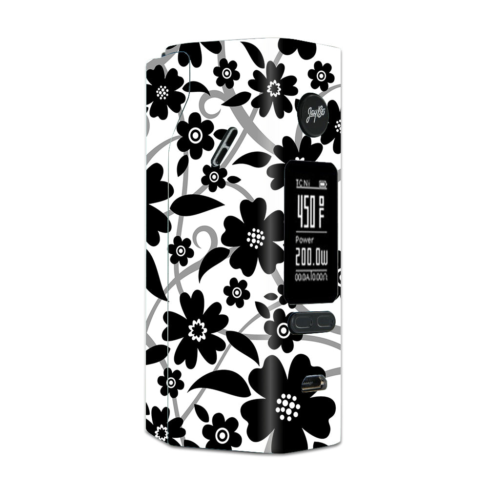  Black White Flower Print Wismec Reuleaux RX 2/3 combo kit Skin