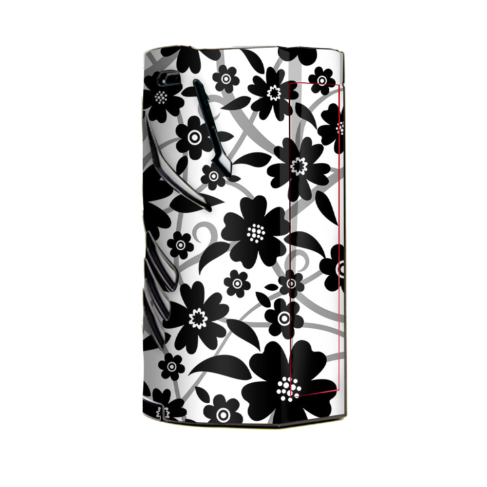  Black White Flower Print T-Priv 3 Smok Skin