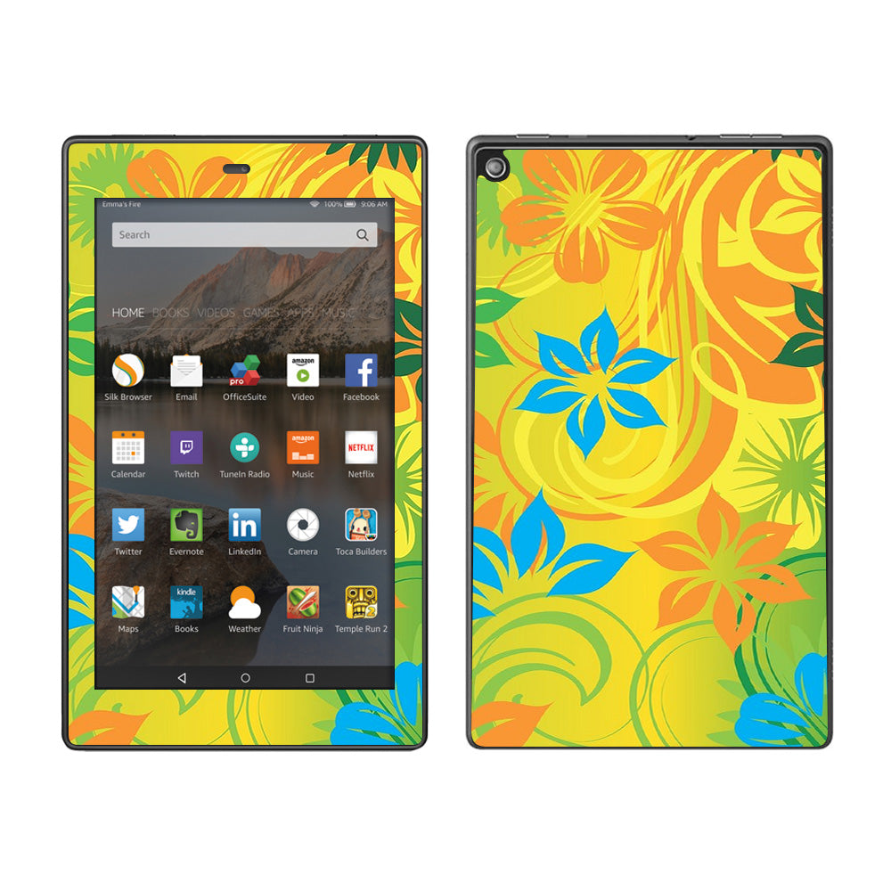  Colorful Floral Pattern Amazon Fire HD 8 Skin