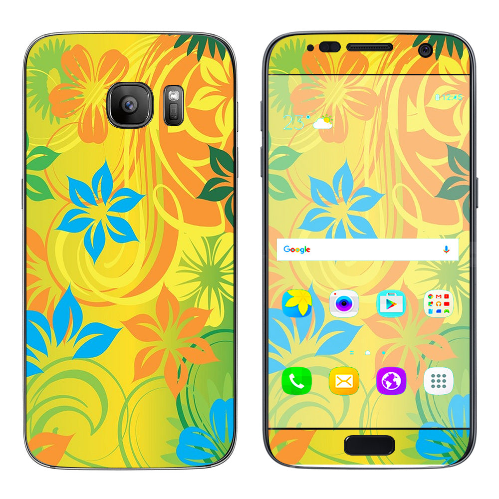  Colorful Floral Pattern Samsung Galaxy S7 Skin