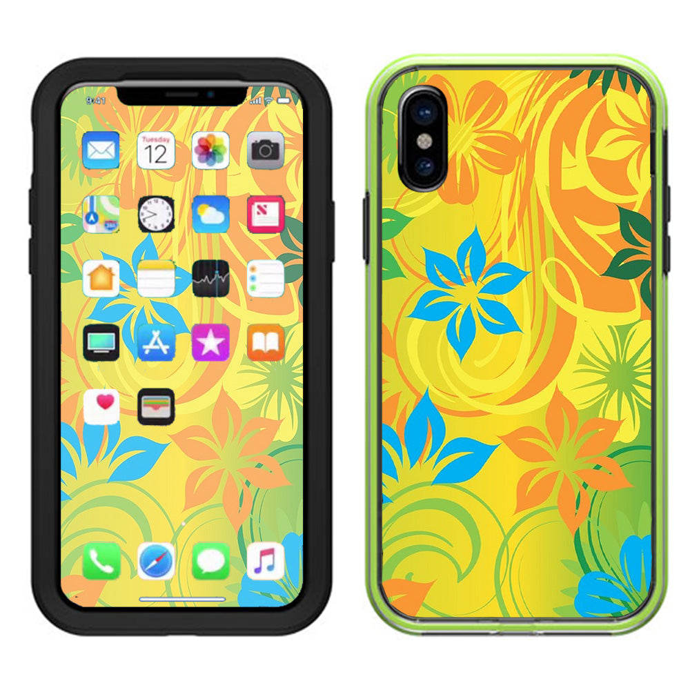  Colorful Floral Pattern Lifeproof Slam Case iPhone X Skin