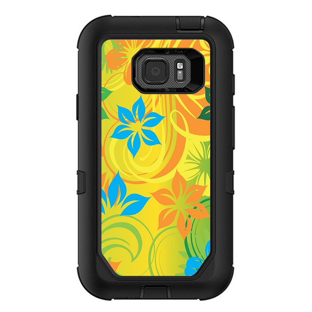  Colorful Floral Pattern Otterbox Defender Samsung Galaxy S7 Active Skin