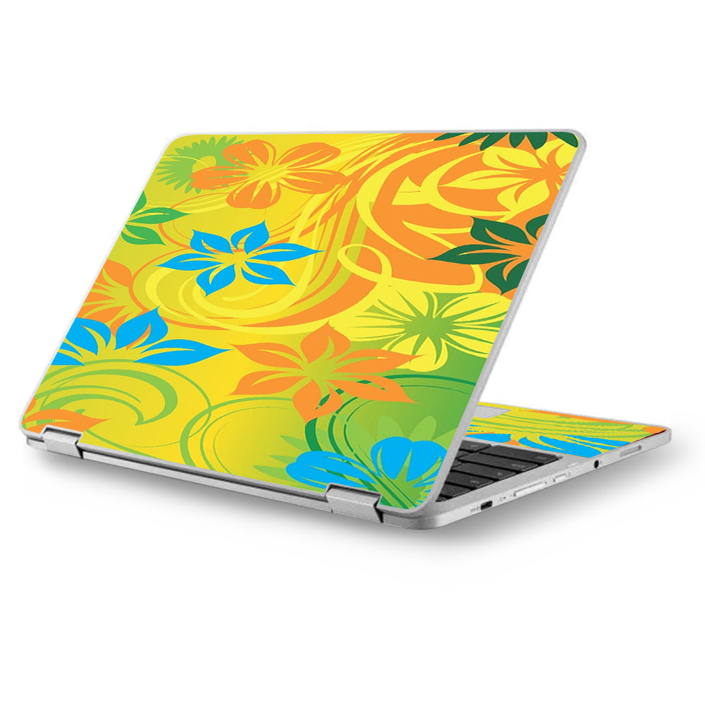  Colorful Floral Pattern Asus Chromebook Flip 12.5" Skin