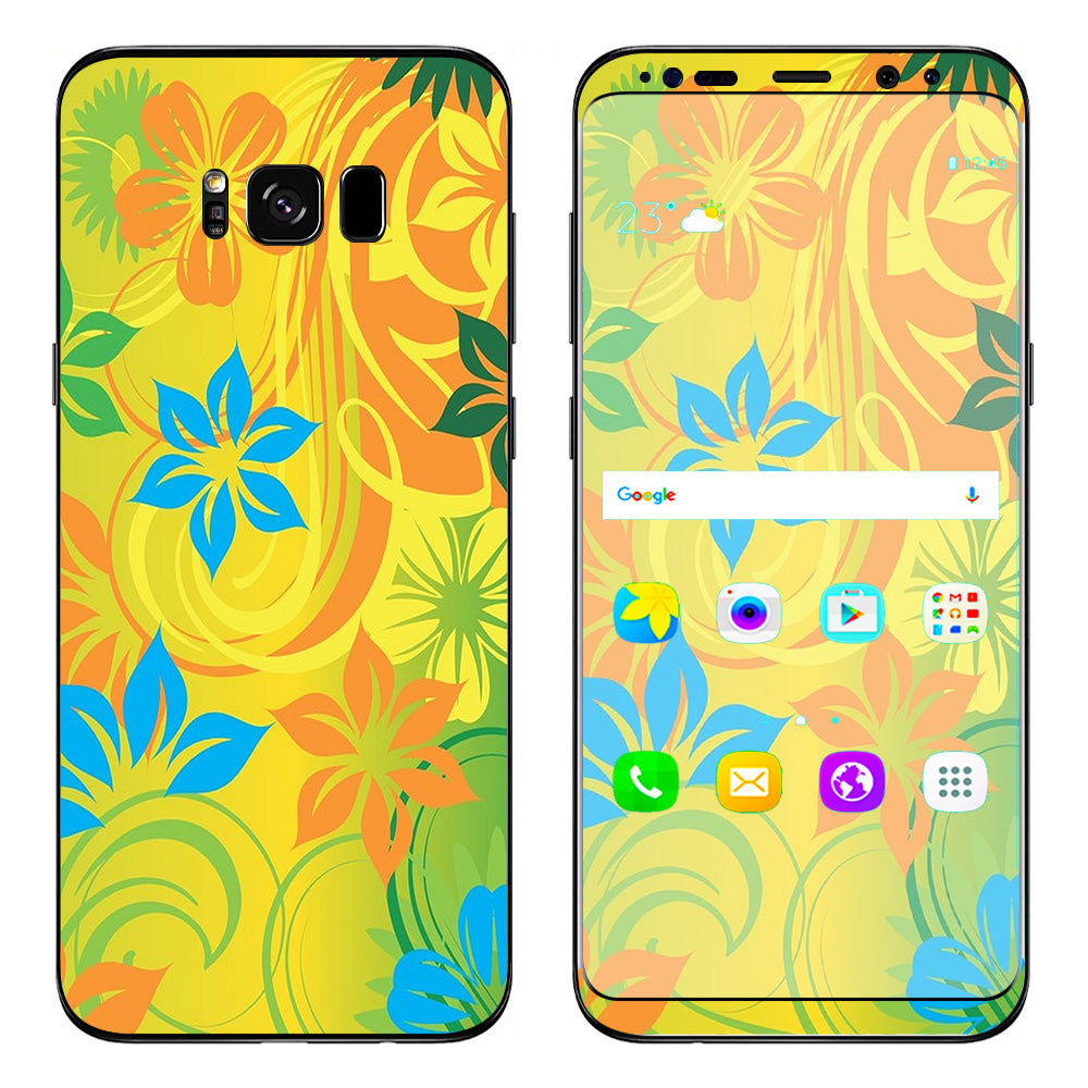  Colorful Floral Pattern Samsung Galaxy S8 Plus Skin