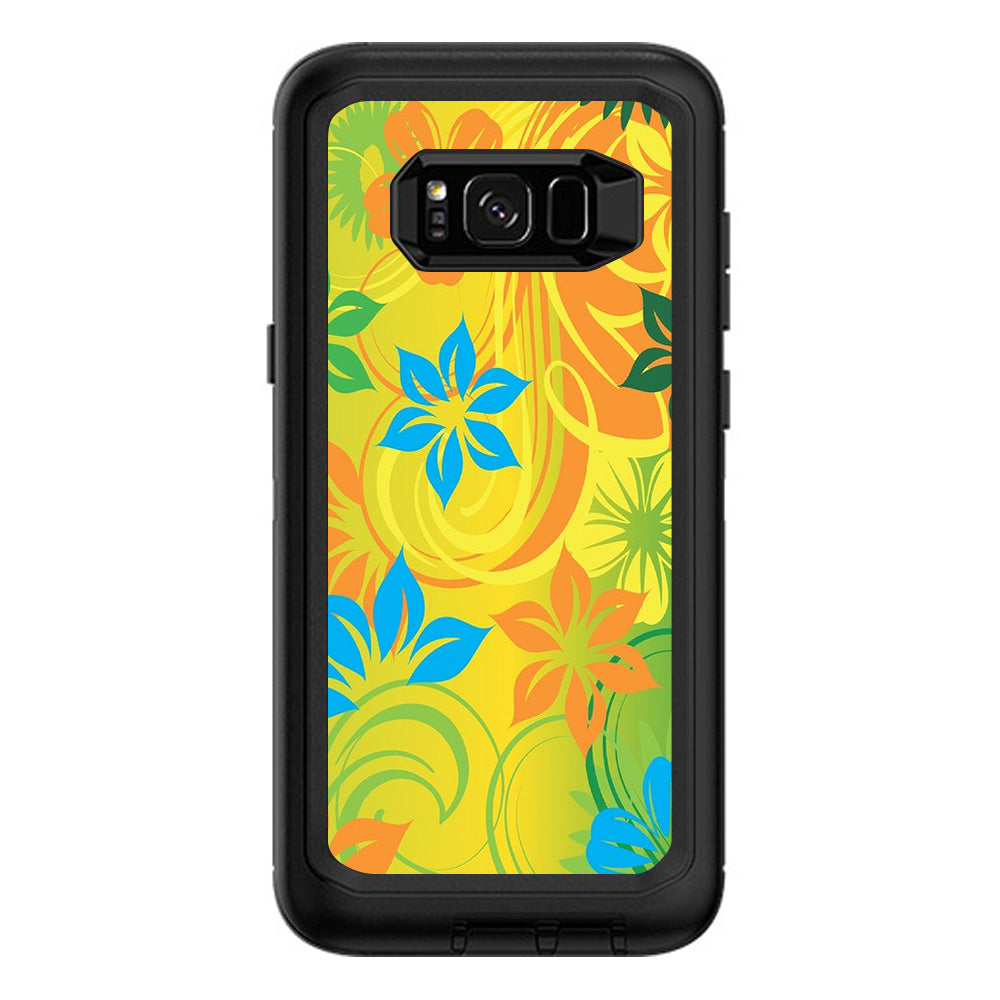  Colorful Floral Pattern Otterbox Defender Samsung Galaxy S8 Plus Skin