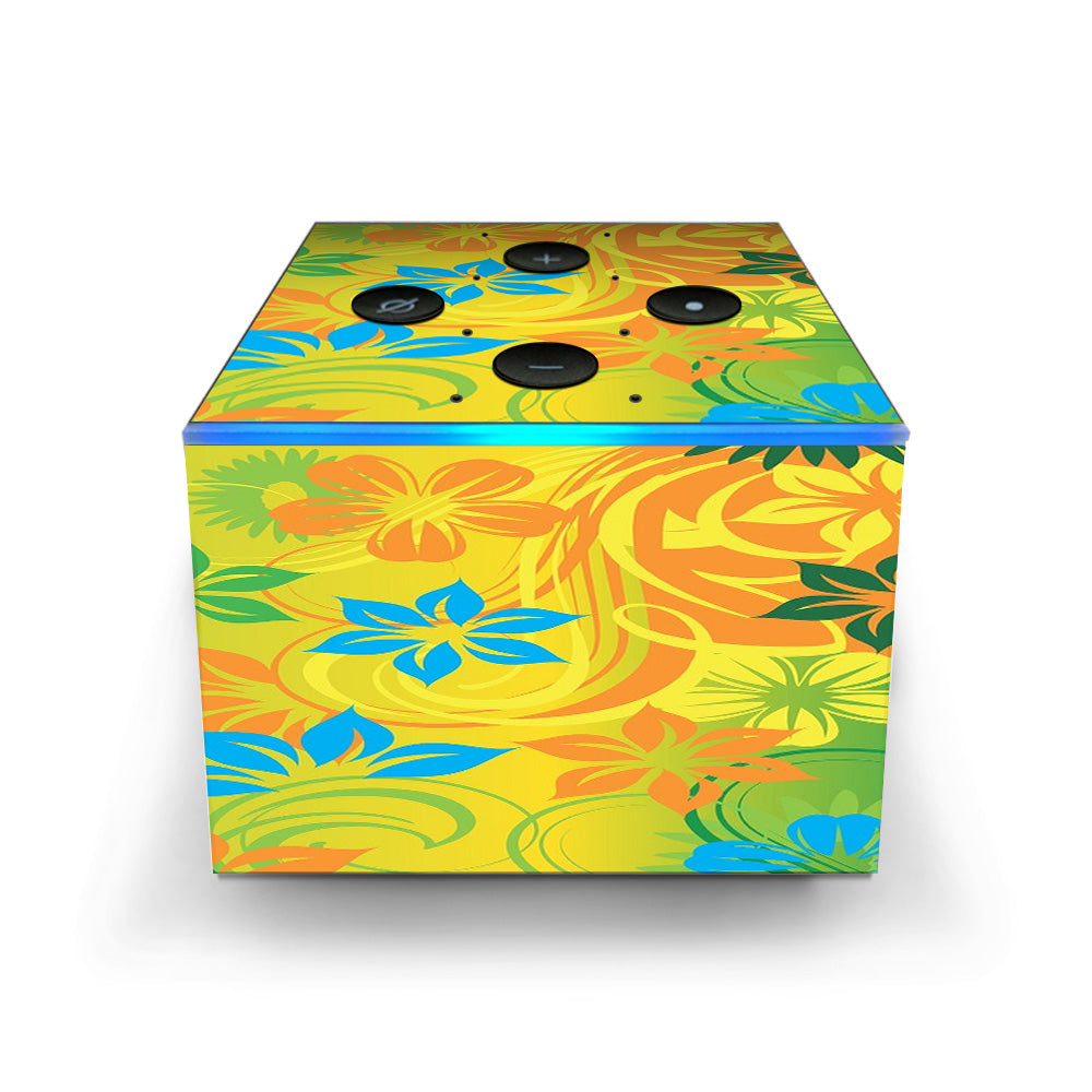  Colorful Floral Pattern Amazon Fire TV Cube Skin