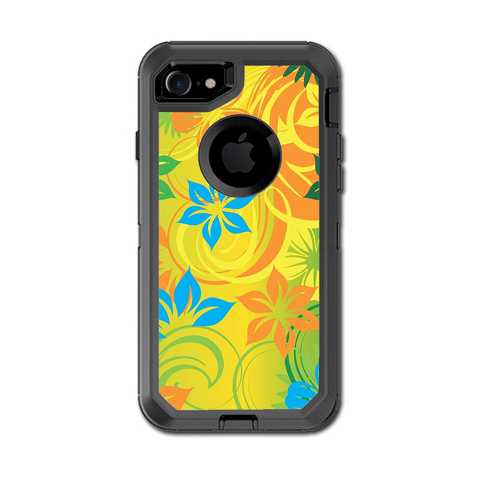  Colorful Floral Pattern Otterbox Defender iPhone 7 or iPhone 8 Skin