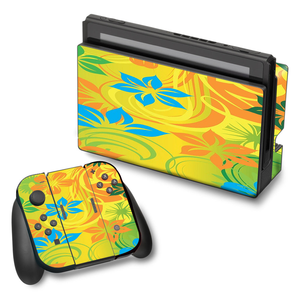  Colorful Floral Pattern Nintendo Switch Skin