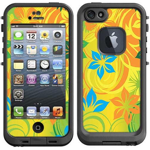  Colorful Floral Pattern Lifeproof Fre iPhone 5 Skin