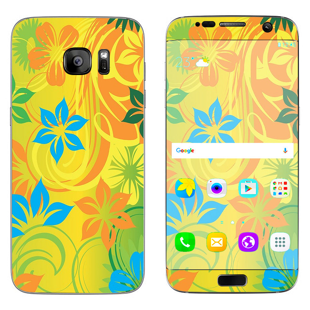  Colorful Floral Pattern Samsung Galaxy S7 Edge Skin