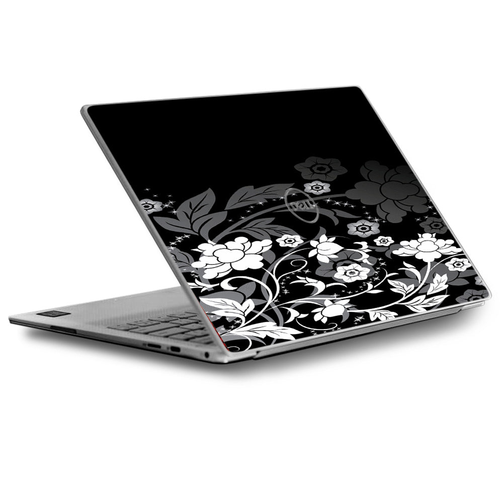  Black Floral Pattern Dell XPS 13 9370 9360 9350 Skin