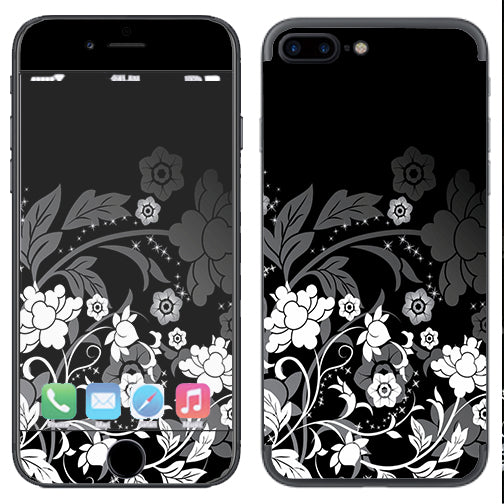  Black Floral Pattern Apple  iPhone 7+ Plus / iPhone 8+ Plus Skin