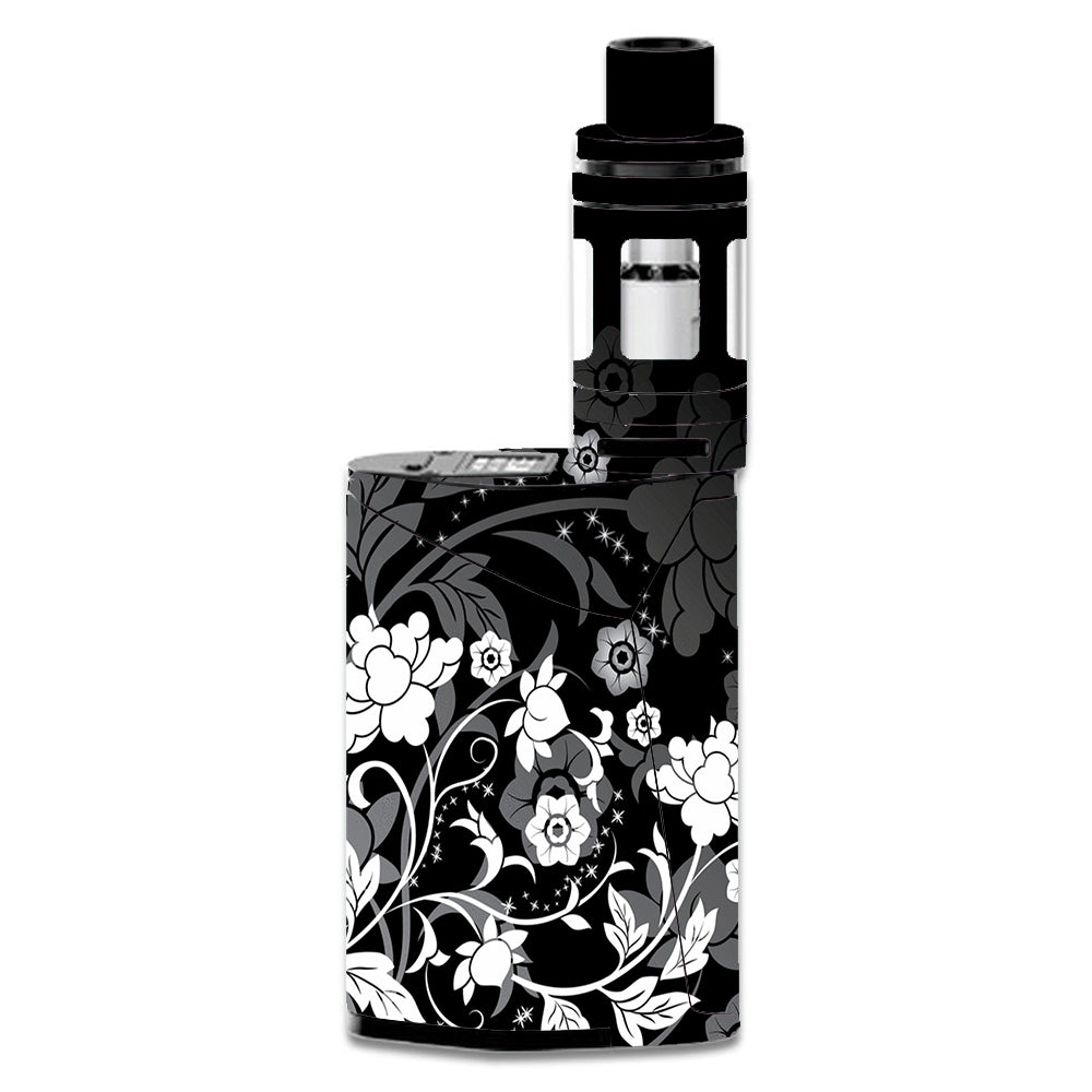  Black Floral Pattern Smok GX350 Skin