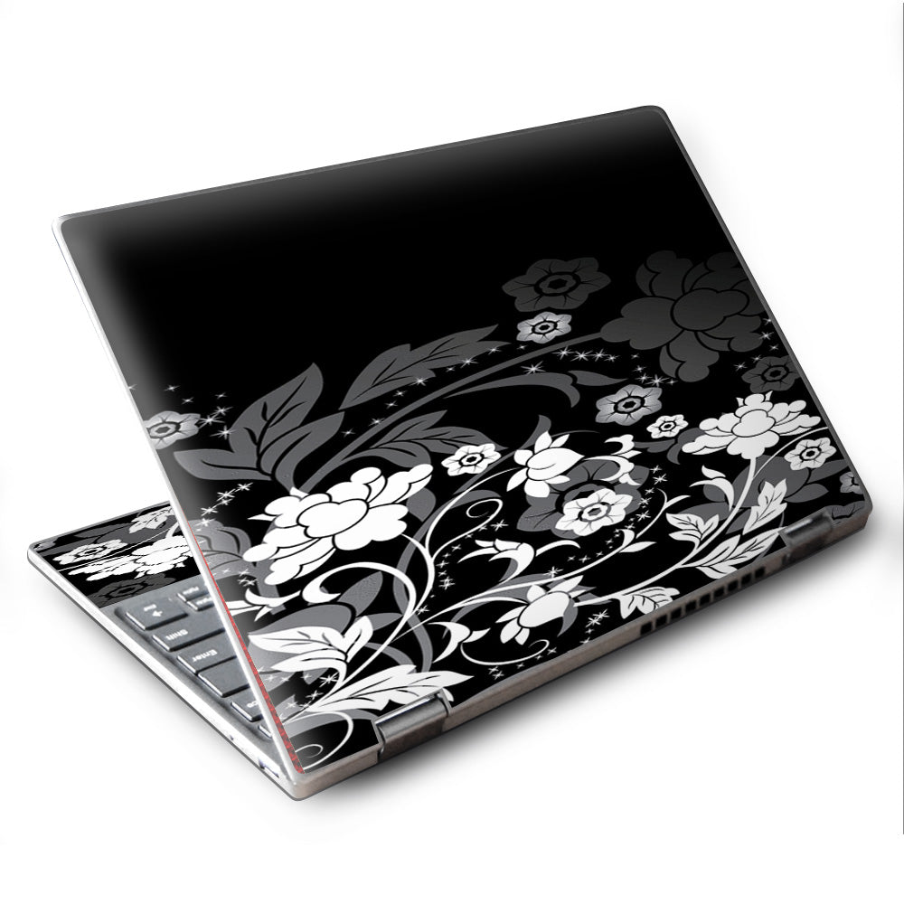  Black Floral Pattern Lenovo Yoga 710 11.6" Skin
