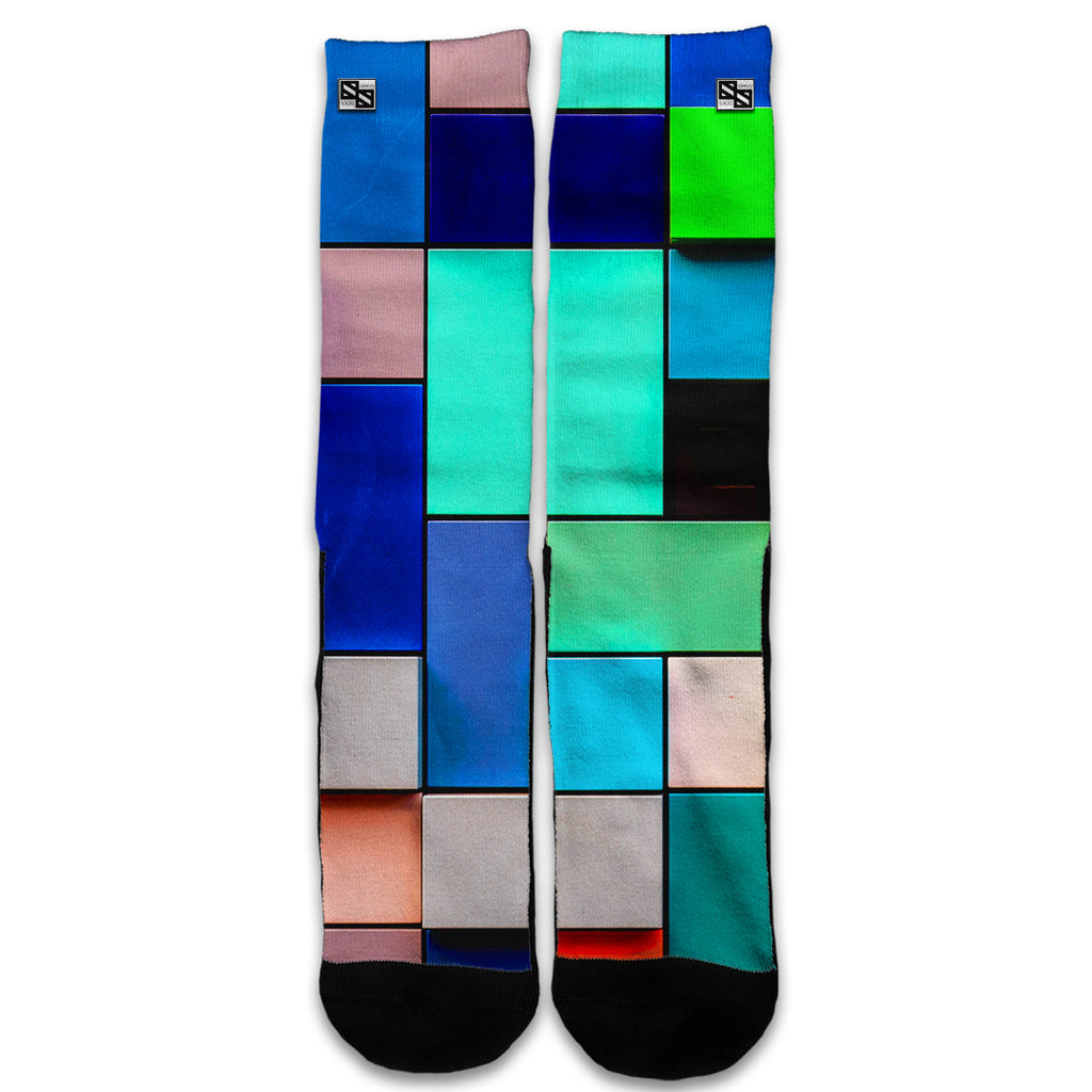  Textures Squares Universal Socks
