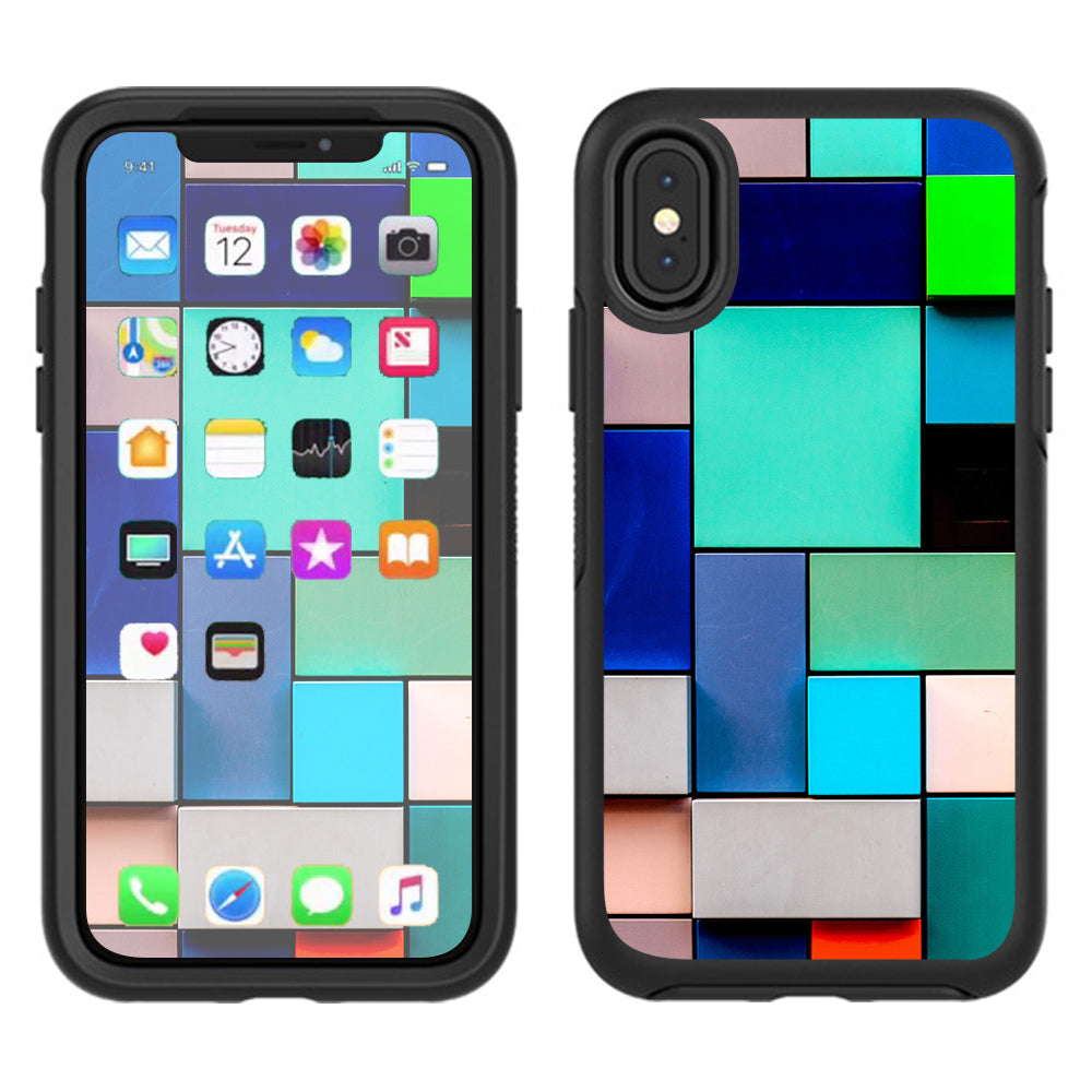  Textures Squares Otterbox Defender Apple iPhone X Skin