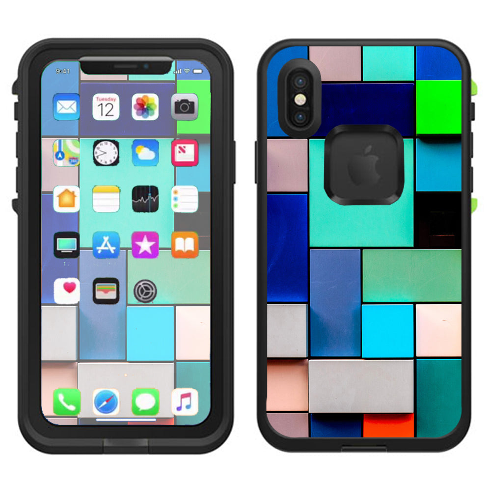  Textures Squares Lifeproof Fre Case iPhone X Skin