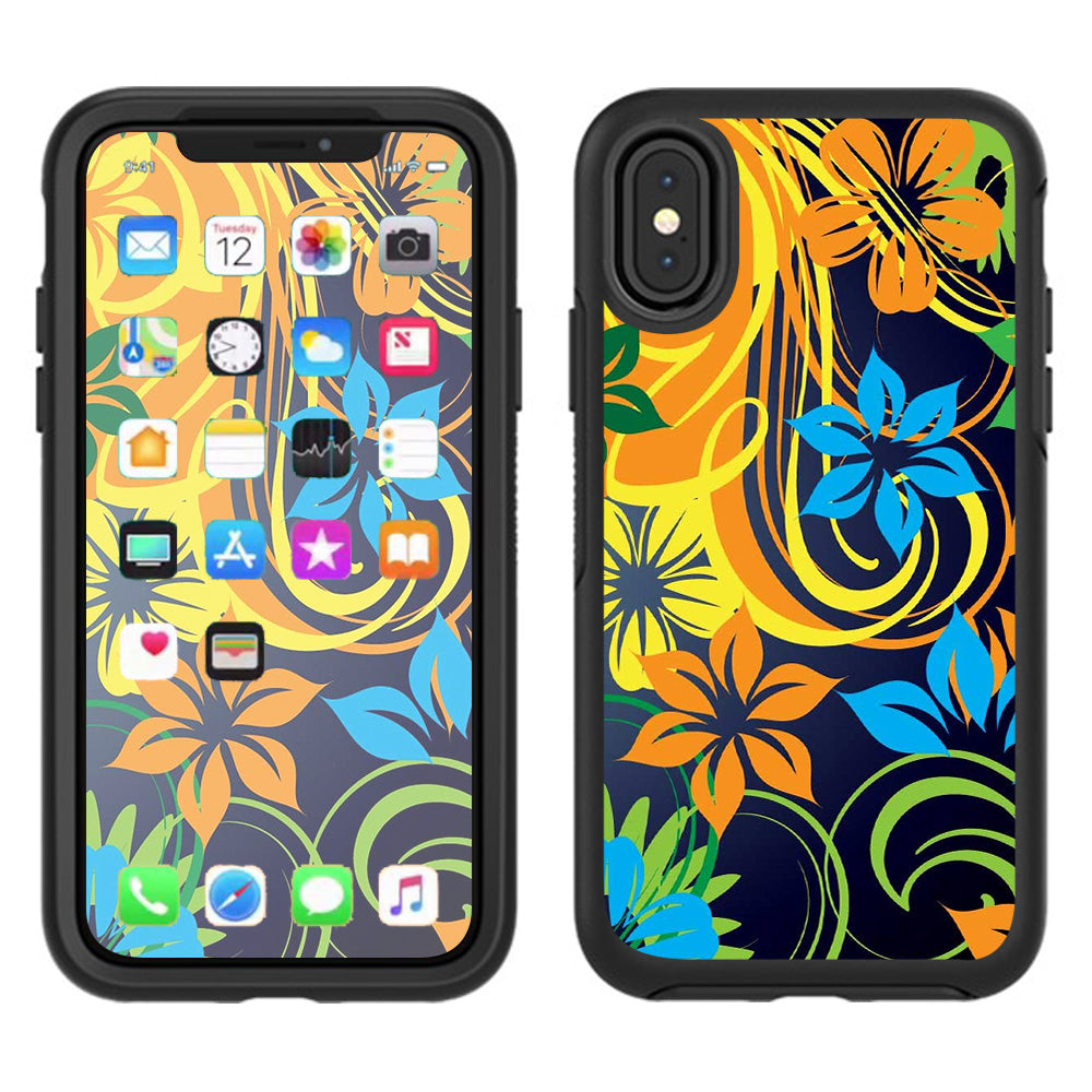  Tropical Flowers Otterbox Defender Apple iPhone X Skin